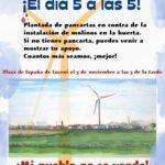 Concentración contra la instalación de molinos en Luceni