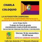 Charla-coloquio 'La autogestión campesina'