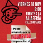 Concentración: pacto aragonés por la cooperación incumplido