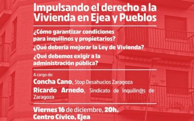 IU Ejea y Pueblos organiza este viernes una charla sobre el derecho a la Vivienda