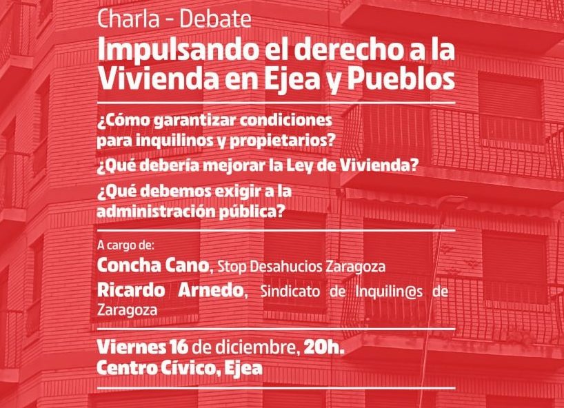 Charla-debate Impulsando el derecho a la Vivienda en Ejea y Pueblos