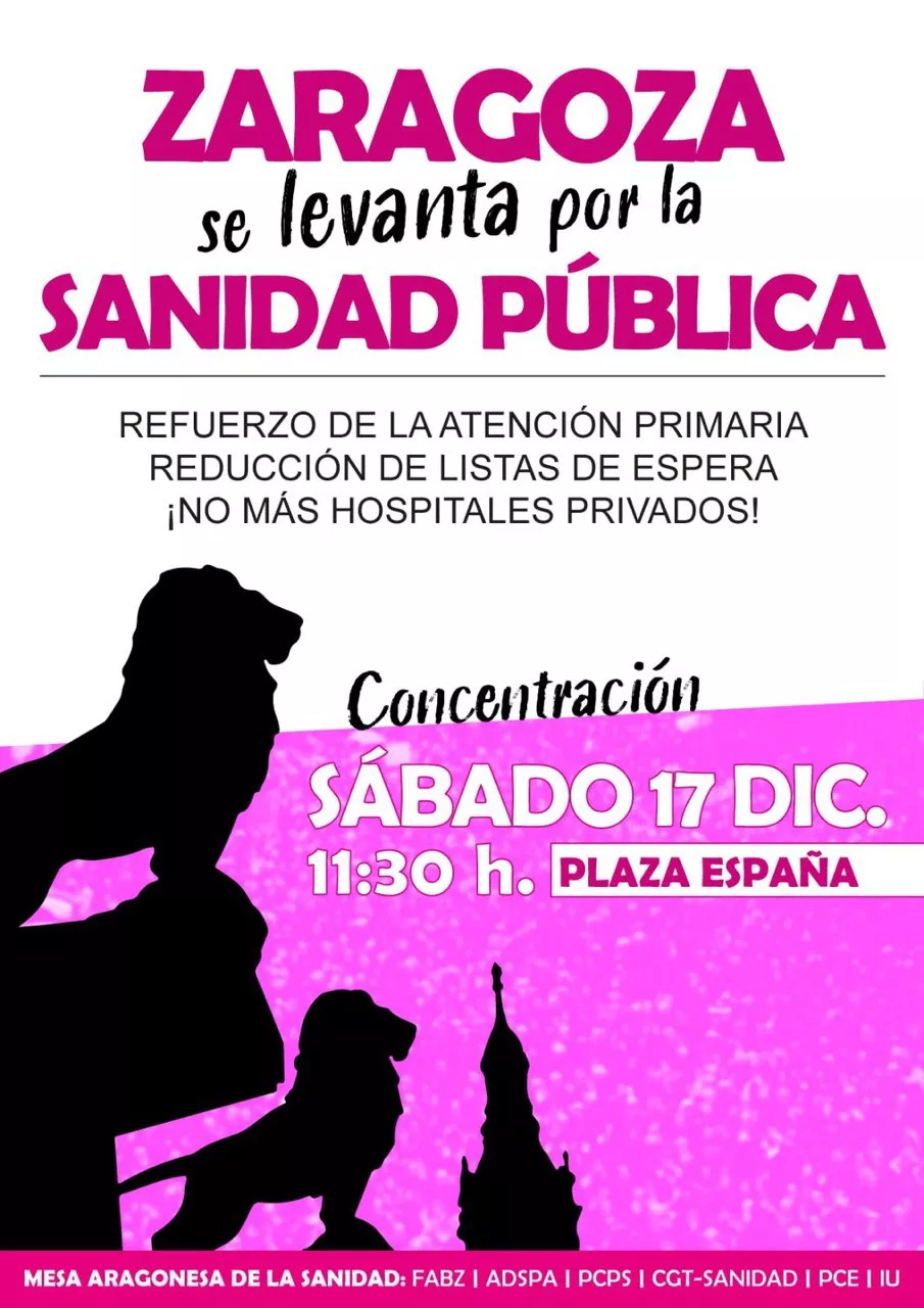 Zaragoza se levanta por la Sanidad Pública