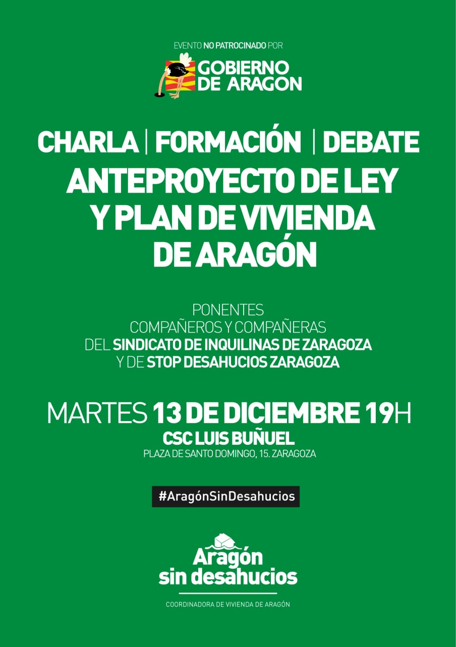 Charla-informativa Debate anteproyecto de ley y Plan de Vivienda de Aragón