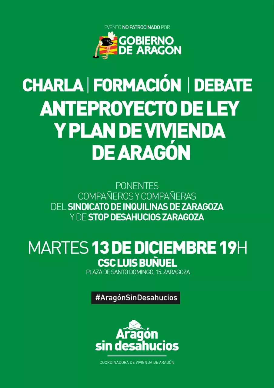 Charla-informativa Debate anteproyecto de ley y Plan de Vivienda de Aragón