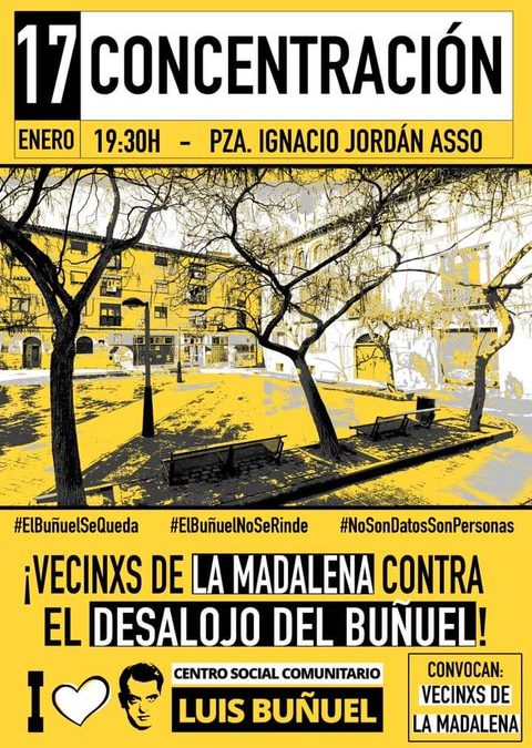 Concentración en defensa del CSC Luis Buñuel
