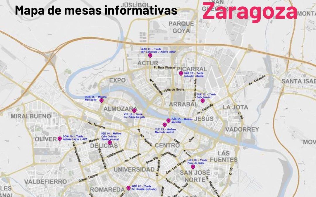 Mesas informativas SUMAR en Zaragoza