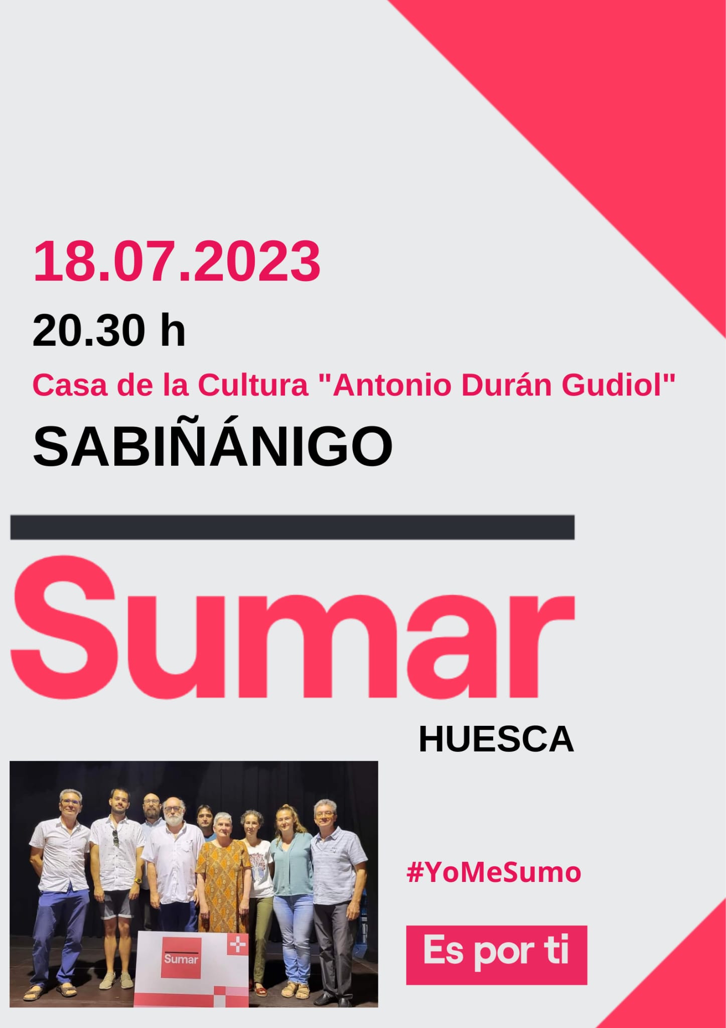 Acto público SUMAR: Sabiñánigo