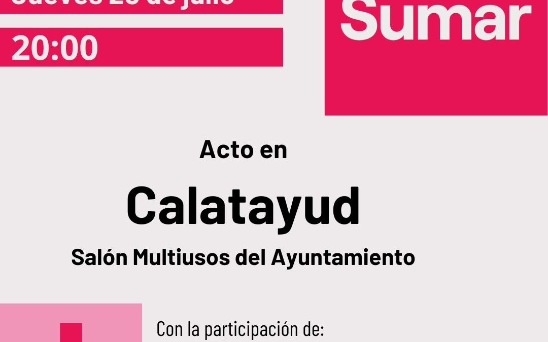 Acto público SUMAR: Calatayud
