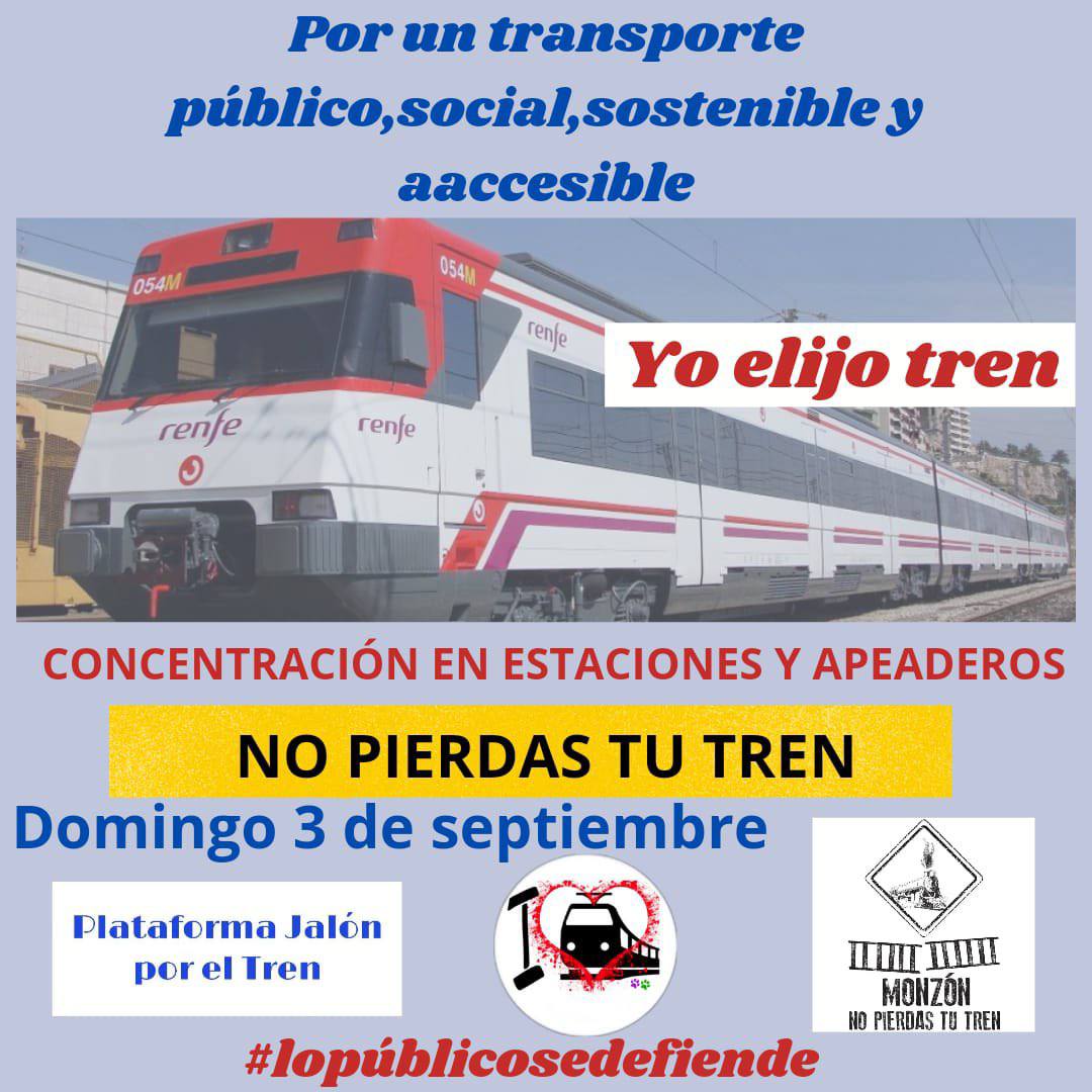 Concentraciones Aragón No Pierdas tu Tren