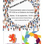 Encuentro abierto: posicionamiento acuerdo PP-Vox en el Gobierno de Aragón