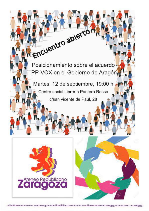 Encuentro abierto: posicionamiento acuerdo PP-Vox en el Gobierno de Aragón