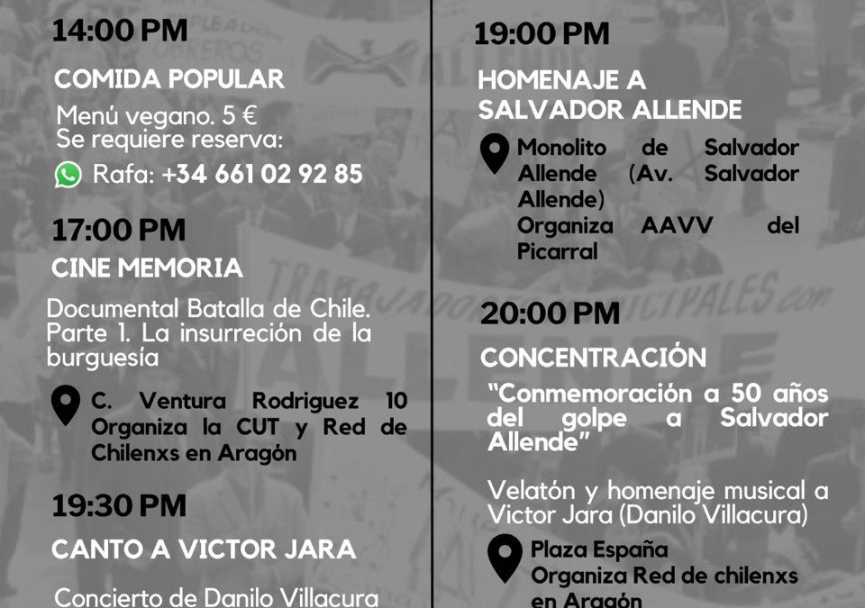 Jornadas de Memoria, Verdad y Justicia: 50 años de golpe en Chile