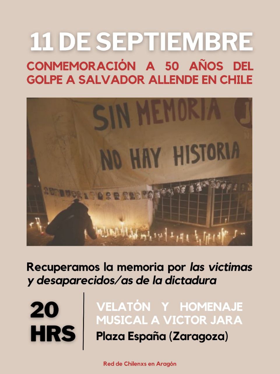 Conmemoración a 50 años de golpe a Salvador Allende en Chile