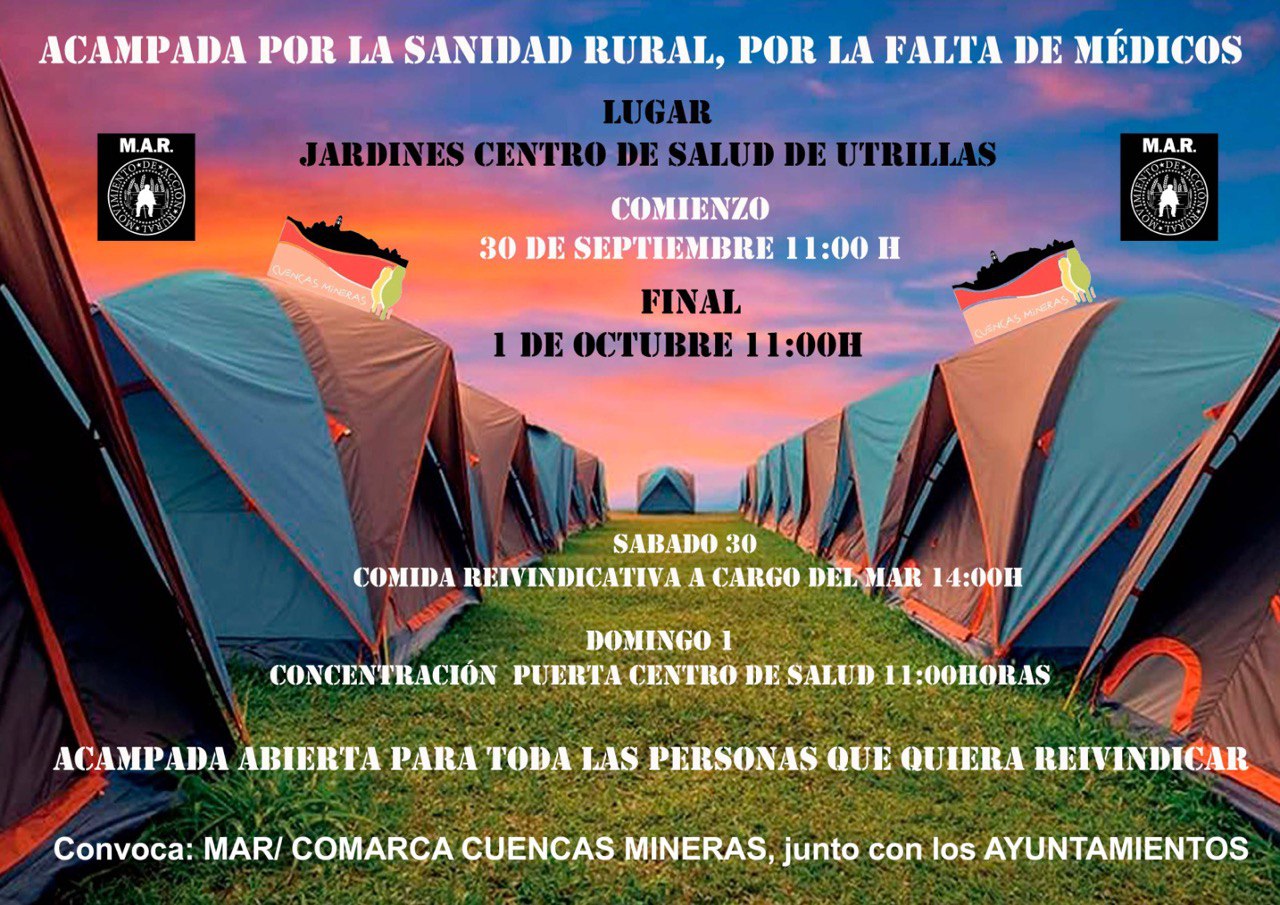 Acampada por la Sanidad Rural, por la falta de médicos