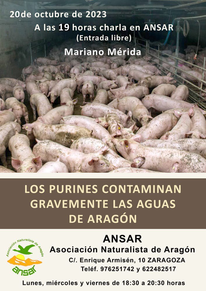 Charla en ANSAR sobre purines que contaminan las aguas de Aragón