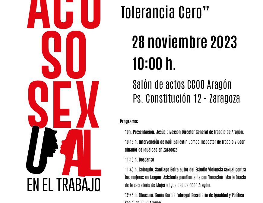Jornada «Ante el acoso sexual en el trabajo, tolerancia cero»