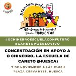 Concentración en apoyo a O Chinebro, escuela de Caneto