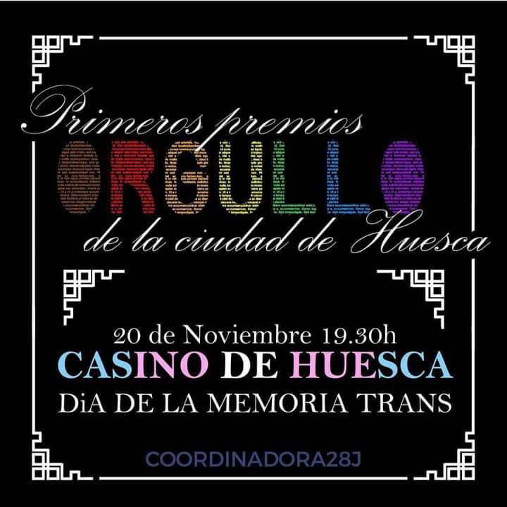 Día de la Memoria Trans: Primeros Premios Orgullo de la ciudad de Huesca