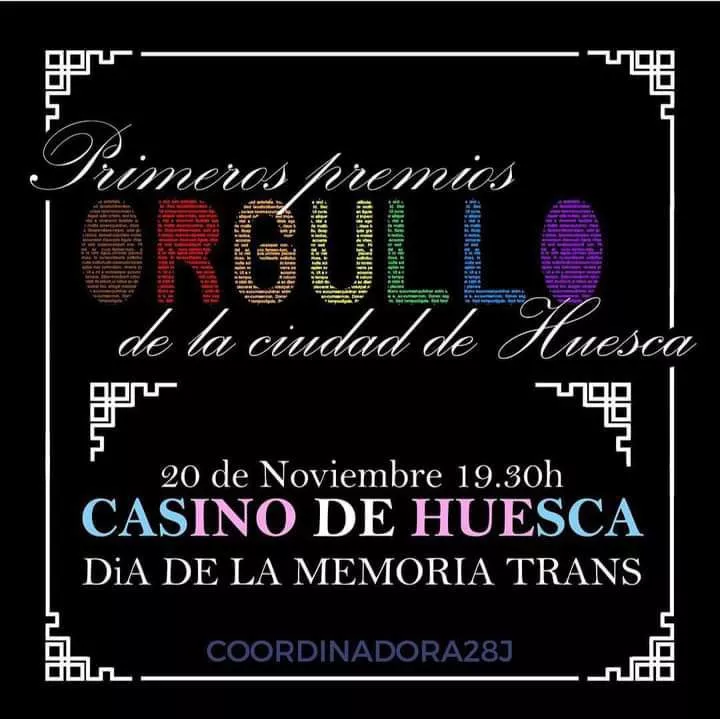 Día de la Memoria Trans: Primeros Premios Orgullo de la ciudad de Huesca