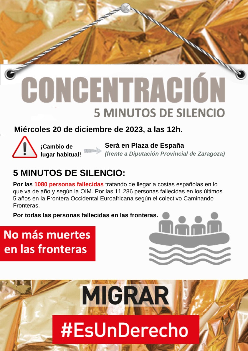 Concentración "No más muertes en las fronteras"