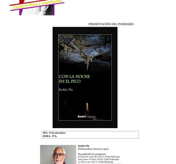 Presentación del nuevo poemario de Koldo Pla