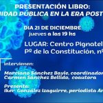 Presentación libro: "La Sanidad Pública en la era post-Covid"