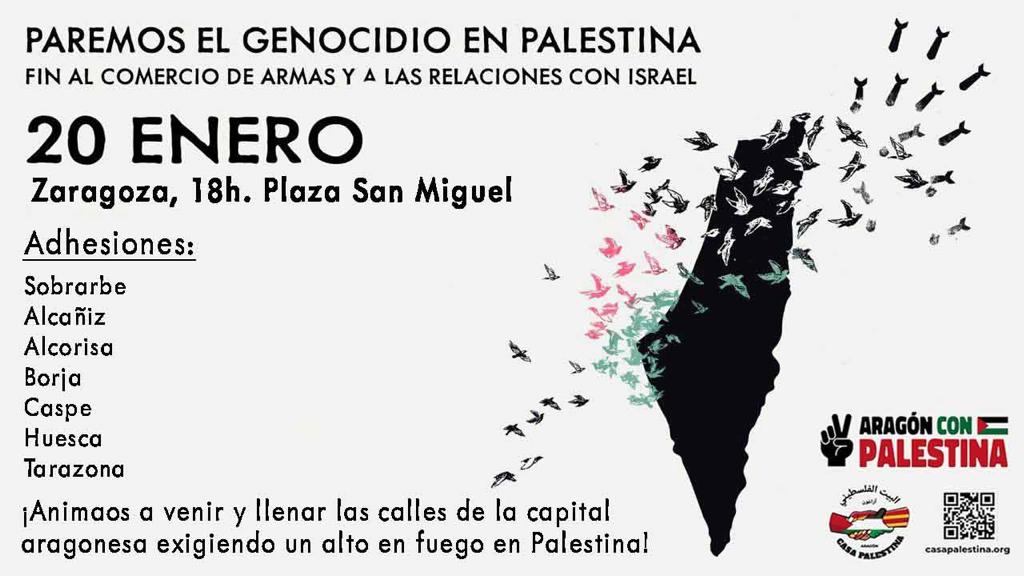Llamamiento a la participación en las manifestaciones contra el genocidio del pueblo palestino