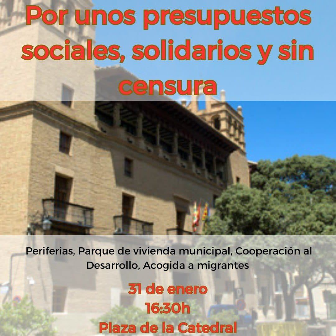 Concentración por unos Presupuestos sociales, solidarios y sin censura