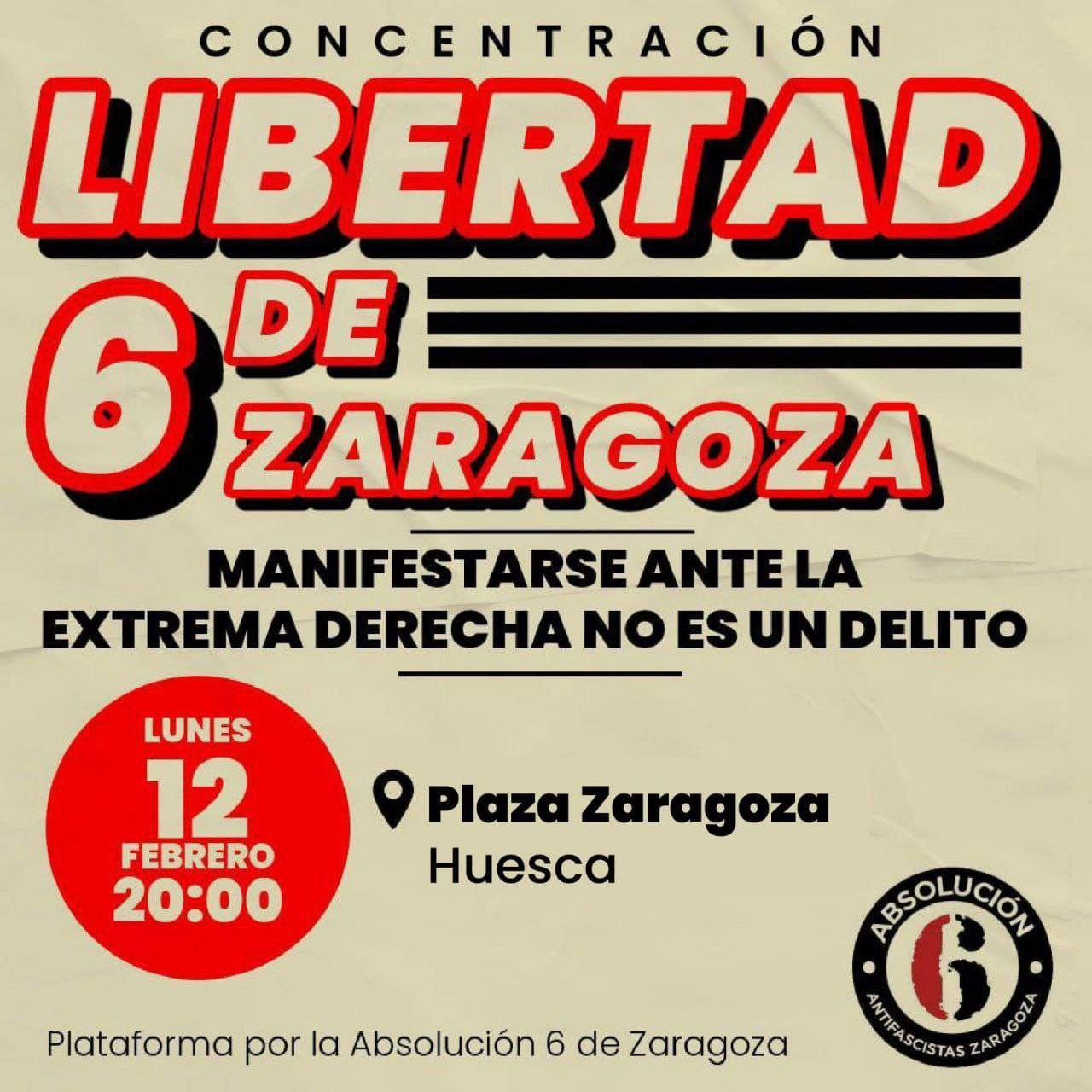 Concentración «Libertad para los 6 de Zaragoza»