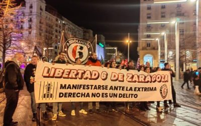 Izquierda Unida Aragón condena la entrada en prisión de Las 6 de La Suiza y exige la libertad de Los 6 de Zaragoza tras más de un año encarcelados por la Ley Mordaza