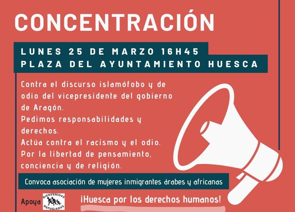 Concentración contra el discurso islamófobo en Huesca