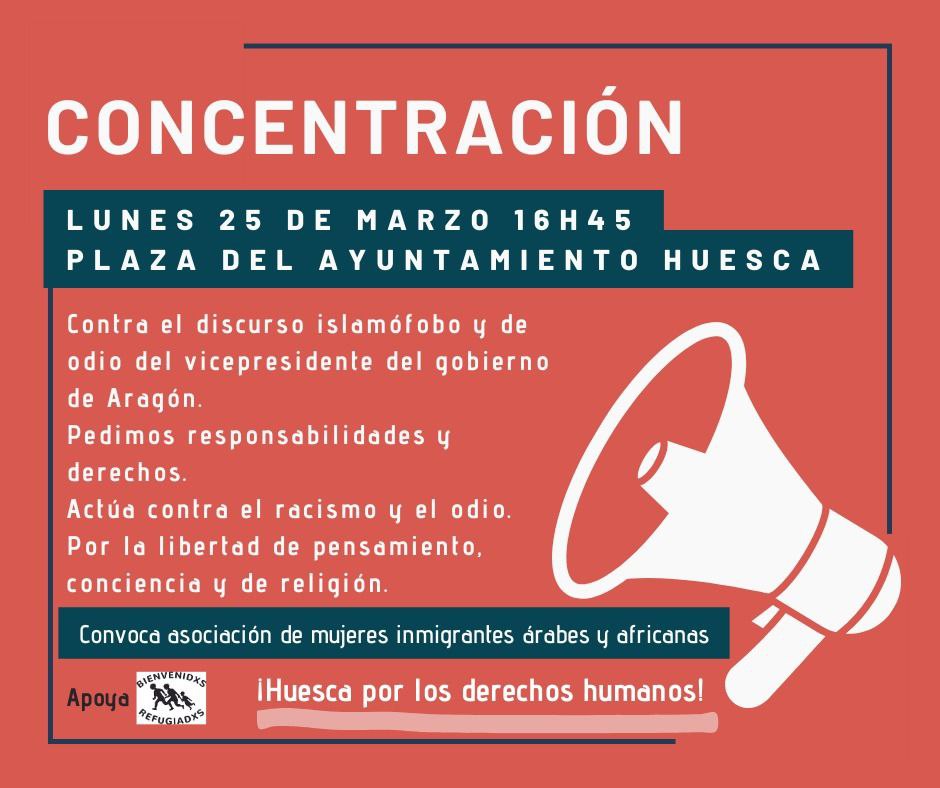 Concentración contra el discurso islamófobo en Huesca