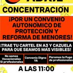 Concentración por un convenio autonómico de menores