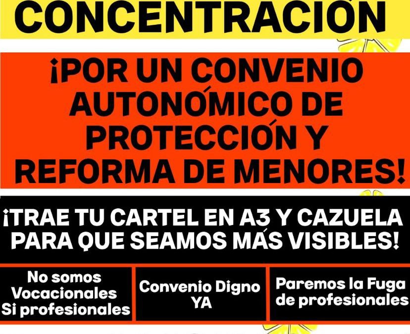 Concentración por un convenio autonómico de menores