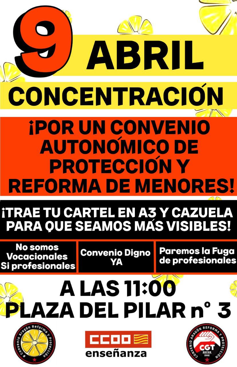 Concentración por un convenio autonómico de menores