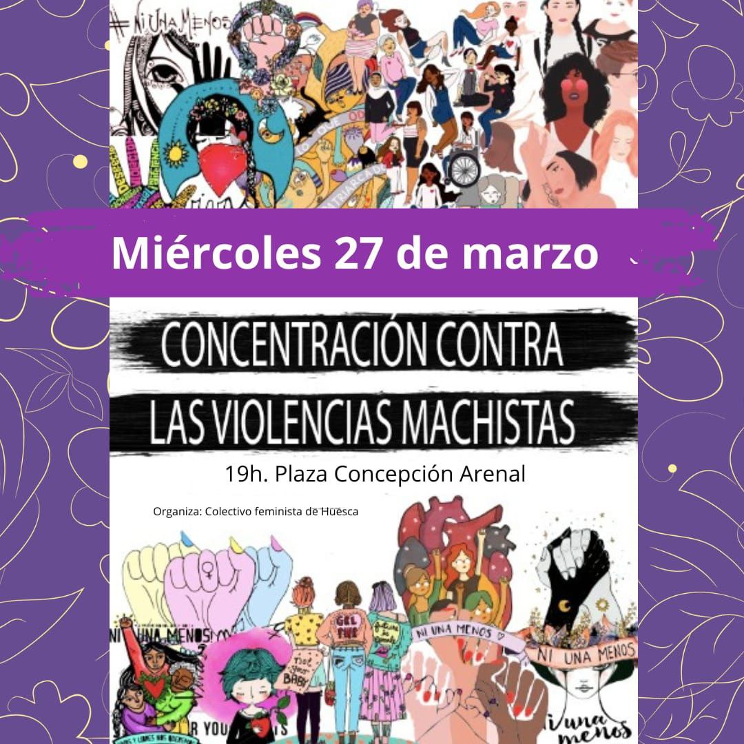 Concentración contra las violencias machistas en Huesca