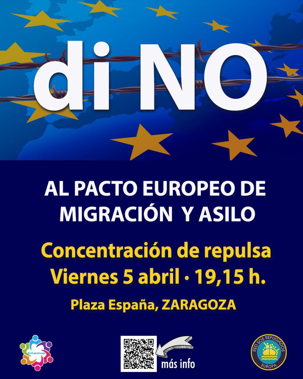 Concentración di no al pacto europeo de asilo