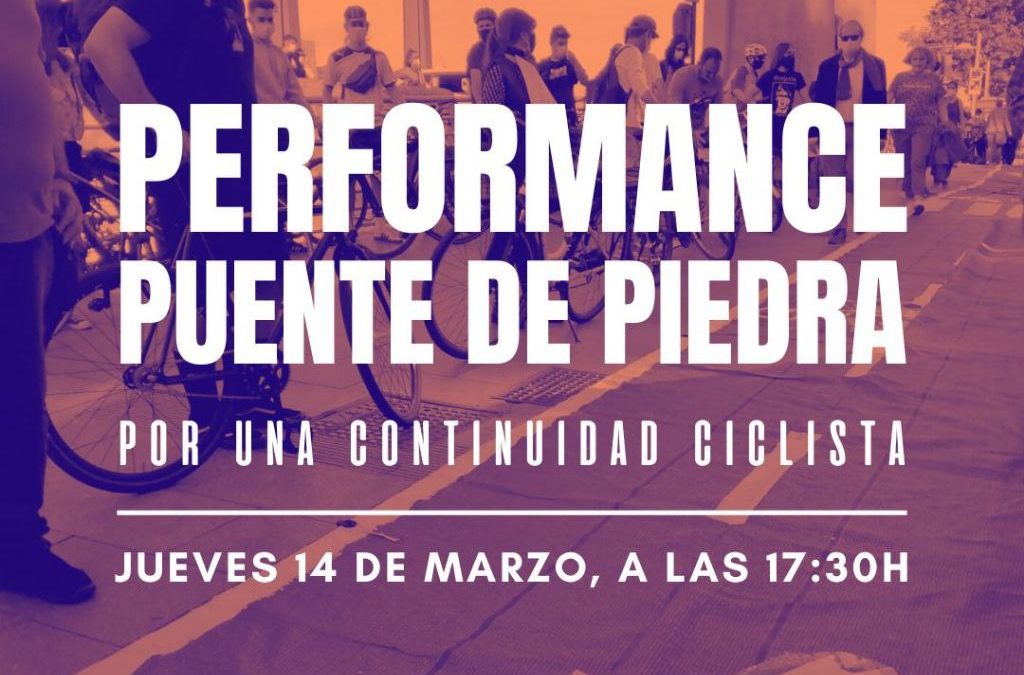 Performance en el Puente de Piedra