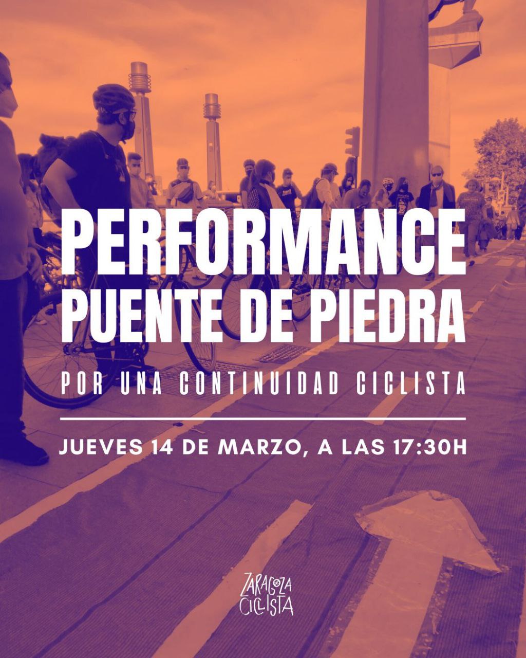 Performance en el Puente de Piedra