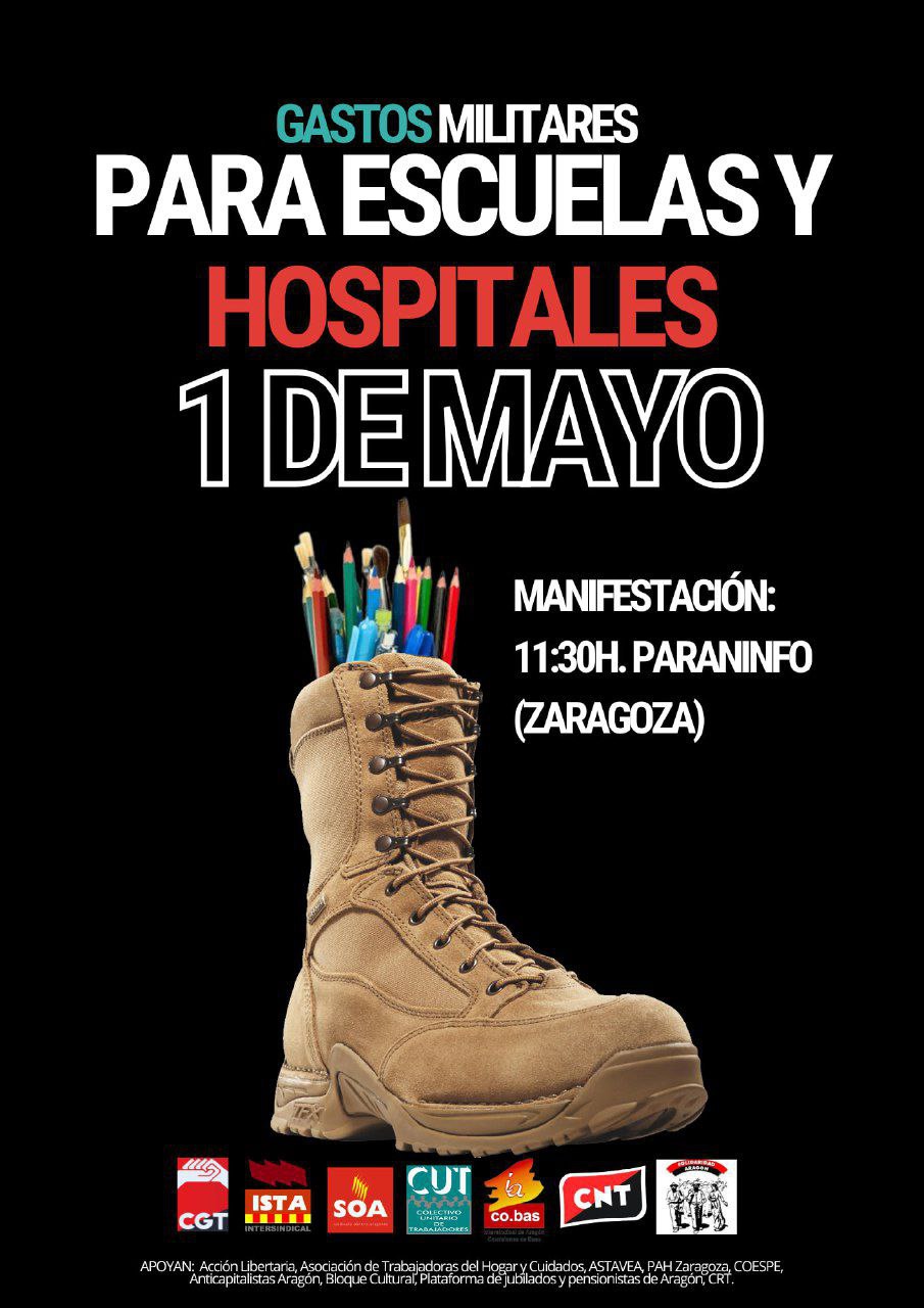 Manifestación Gastos militares para escuelas y hospitales