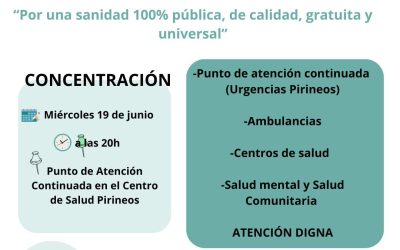 Izquierda Unida del Altoaragón respalda la convocatoria de la Plataforma en Defensa de la Sanidad Pública de Huesca
