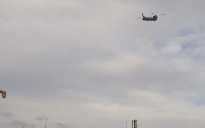 Cambiar Huesca-Izquierda Unida denuncia los vuelos de helicópteros militares sobre el casco urbano y critica que la escuela infantil solo puedan usarla las hijas e hijos de militares