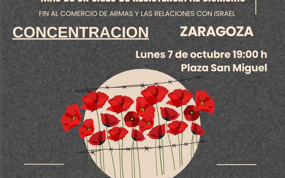 Concentración por Palestina, Zaragoza y Alcorisa