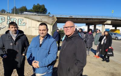 Alonso y Sanz visitan en Utebo la N-232 que Izquierda Unida quiere transformar en paseo ciudadano y eliminar la cicatriz urbana