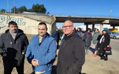 Alonso y Sanz visitan en Utebo la N-232 que Izquierda Unida quiere transformar en paseo ciudadano y eliminar la cicatriz urbana