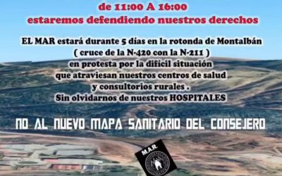 Participamos en las movilizaciones convocadas por el MAR en Montalbán en defensa de la sanidad pública