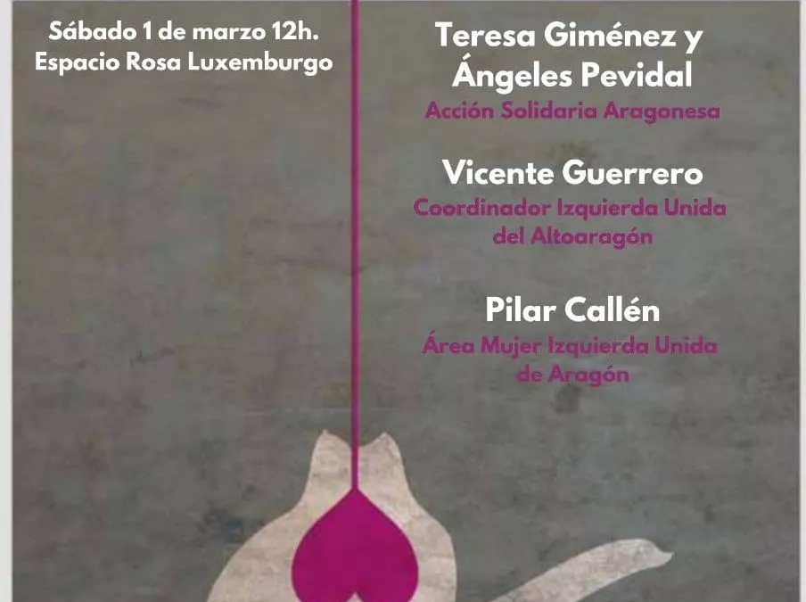 Izquierda Unida del Altoaragón inicia un mes de marzo reivindicativo con la exposición La historia tejida con hilos violeta, en el espacio Rosa de Luxemburgo