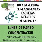 Movilización: No a la pérdida de plazas en escuelas infantiles municipales