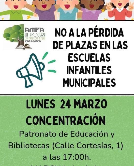 Movilización: No a la pérdida de plazas en escuelas infantiles municipales