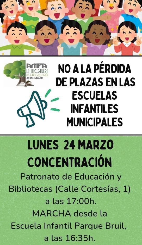 Movilización: No a la pérdida de plazas en escuelas infantiles municipales